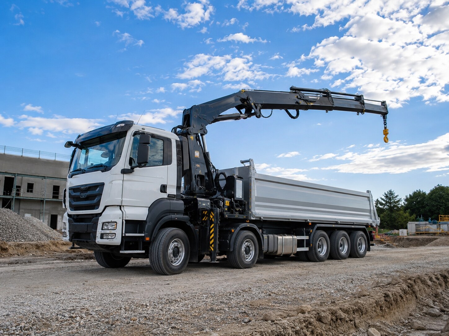 Camion grue avec benne 27t